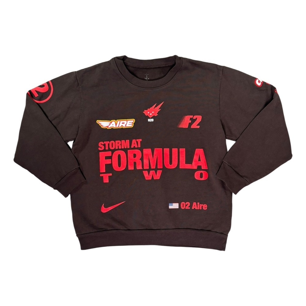Nike Cactus Jack Stormi Formula 2 Sweatshirt Youth 10 Brown Graphic Print Cotton